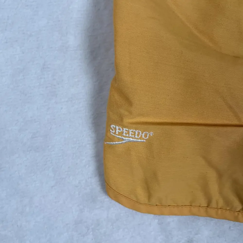 VTG Speedo Swim Trunks Mens Medium Blue Yellow Colorblock USA Retro 80s